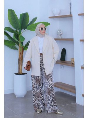 Premium Oversize Keten Blazer