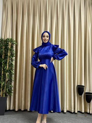 Saks Mavisi Dora Saten Abiye Elbise