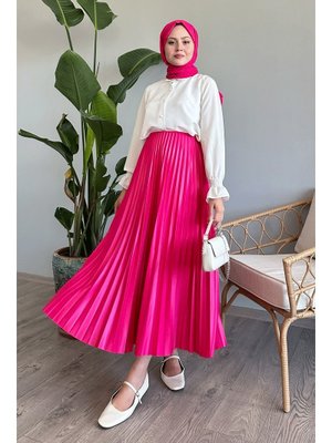 Fuşya Sık Piliseli Etek Fuşya Sık Piliseli Etek