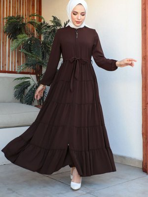 Katlı Büzgülü Medine İpeği Ferace Katlı Büzgülü Medine İpeği Ferace