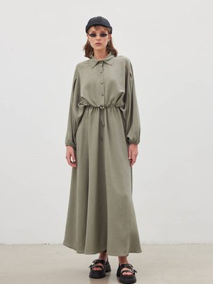 Çağla Beli Büzgülü Elbise