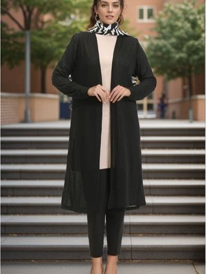 Sade Uzun Yazlık Baharlık Nefes Alır Dökümlü Hırka