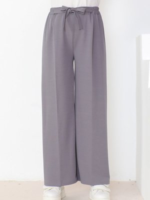 Meva Kemerli Bol Paça Pantolon Gri