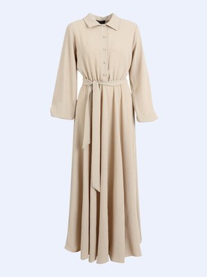 Açık Taş Aerobin Yarım Pat Kemerli Elbise