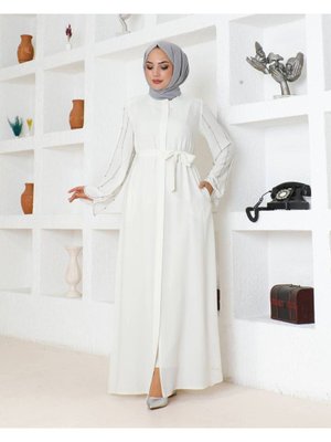 Kolları Taş Detaylı Ferace