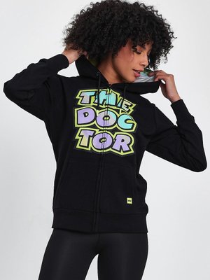 Siyah Desenli Kapüşonlu Fermuarlı Sweatshirt Siyah Desenli Kapüşonlu Fermuarlı Sweatshirt