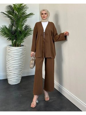 Kadın Önden Bağlamalı Gömlek Pantolon Alt Üst Takım