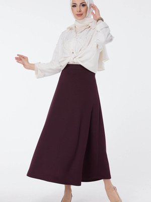 Düz Orta Mürdüm Etek