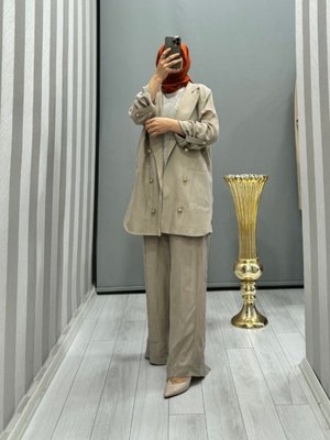 Ceket Pantolon Takımı Bej Ceket Pantolon Takımı Bej