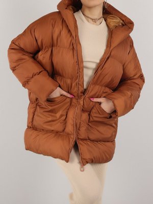 Kapüşonlu Oversize Yarasa Kol Şişme Mont Kapüşonlu Oversize Yarasa Kol Şişme Mont