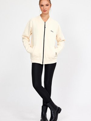 Ekru Astarsız Oversize Kolej Ceket Mont Ekru Astarsız Oversize Kolej Ceket Mont