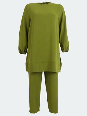 Yağ Yeşili Büyük Beden Takım