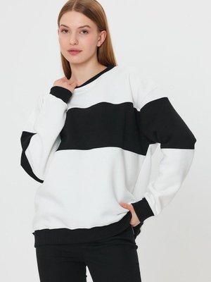 Beyaz Unisex Oversıze Sweatshirt Beyaz Unisex Oversıze Sweatshirt