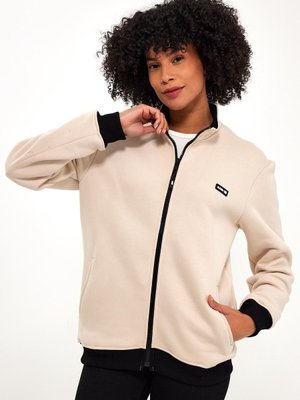 Bej Şardonlu Dik Yaka Comfort Fit Ceket Mont Bej Şardonlu Dik Yaka Comfort Fit Ceket Mont