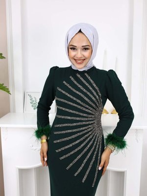 Güneş Abiye Elbise Zümrüt