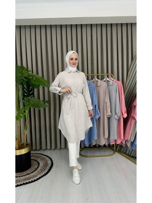 Simli Çizgili Gömlek