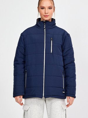 Lacivert Astarli Oversize Kapitone Mont Lacivert Astarli Oversize Kapitone Mont