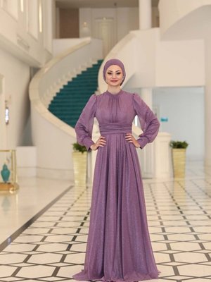 Kübra Abiye Elbise Lavanta