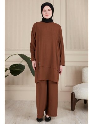 Kahverengi Kadin Giyim Buyuk Beden Tesettur İkili Ayrobin Pantolon Tunik Takım Kahverengi Kadin Giyim Buyuk Beden Tesettur İkili Ayrobin Pantolon Tunik Takım