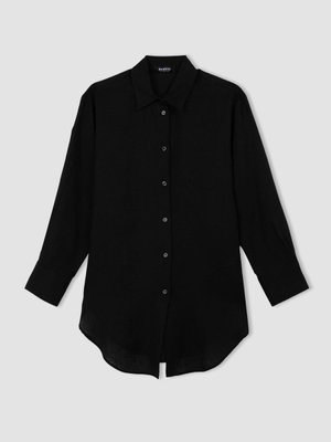 Regular Fit Keten Uzun Kollu Gömlek Tunik D1844ax24sm
