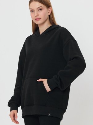 Siyah Kangru Cepli Kapişonlu Sweatshirt Siyah Kangru Cepli Kapişonlu Sweatshirt