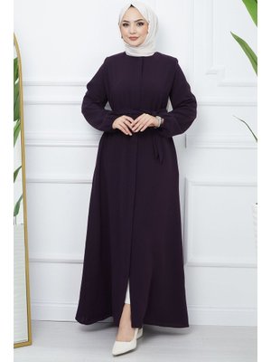 Mürdüm Kemerli Petek Kumaş Ferace