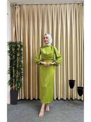 Önü Dagaje Detaylı Tesettür Abiye Elbise Önü Dagaje Detaylı Tesettür Abiye Elbise