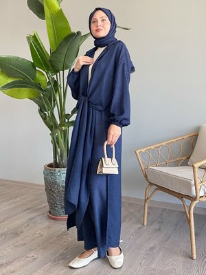 Vema Yırtmaçlı Salaş Lacivert İkili Takım