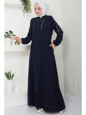 Lacivert Şeritli Spor Ferace