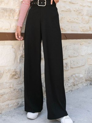 Geniş Paça Kemerli Pantolon