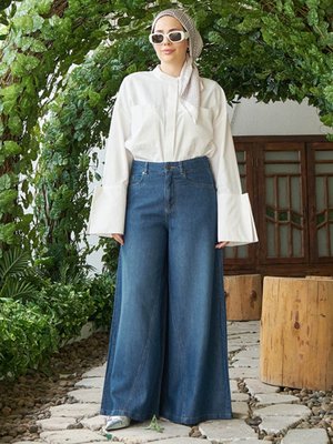 Koyu Mavi Pantolon Etek