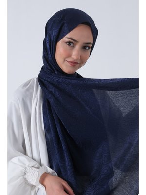 Lacivert Nefes Jakar Şal