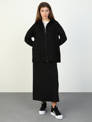 Siyah Tunik & Etek İkili Örme Takım