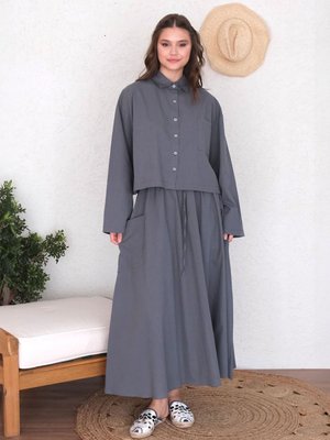 Antrasit Cepli Organik Keten Etek