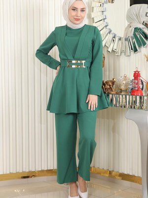 Pileli İkili Takım Zümrüt