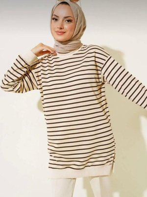 İki İplik Çizgili Tunik