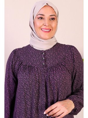 Uzun Buyuk Beden Anne Elbise Yazlik Tesettur Giyim Lila Uzun Buyuk Beden Anne Elbise Yazlik Tesettur Giyim Lila
