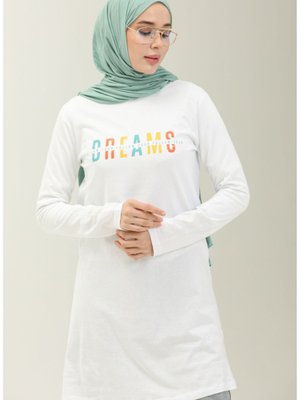 Baskılı Tunik Beyaz Baskılı Tunik Beyaz
