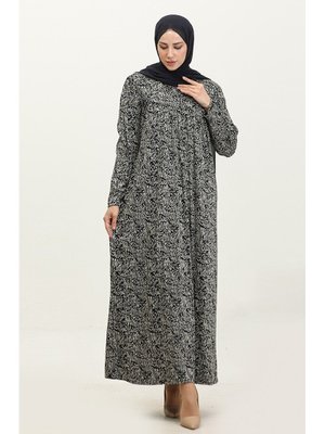 Amara Büyük Beden Desenli Viskon Elbise Amara Büyük Beden Desenli Viskon Elbise