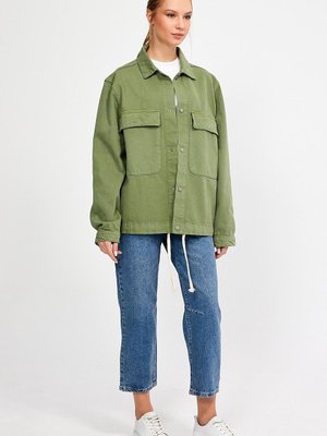 Yeşil Özel Koleksiyon Oversize Denim Ceket Yeşil Özel Koleksiyon Oversize Denim Ceket