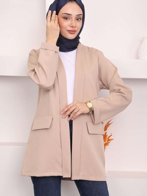 Vizon Cep Kapaklı Krep Ceket