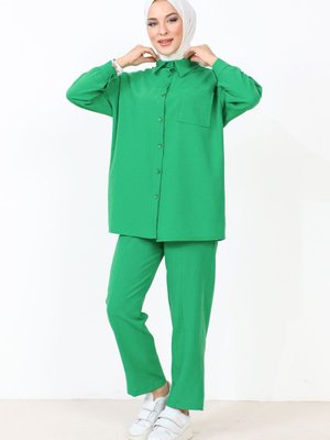 Cep Detaylı İkili Takım Yeşil