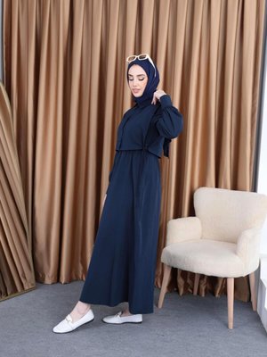 Bymn Yelekli Elbise Lacivert