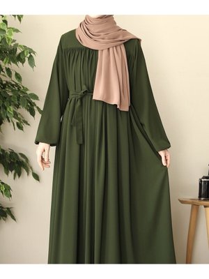 Robalı Elbise Ferace Zümrüt Yeşili