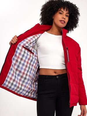 Kırmızı Astarli Oversize Kapitone Mont Kırmızı Astarli Oversize Kapitone Mont