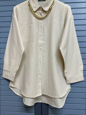 Yaka Zincir Detaylı Cepli Tunik Gömlek Yaka Zincir Detaylı Cepli Tunik Gömlek