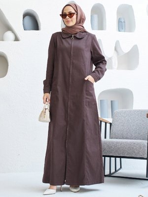 Büyük Beden Ferace Kahverengi