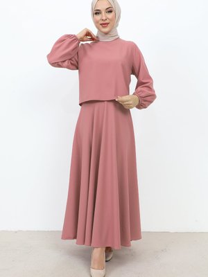 Kolu Lastikli Etekli Takım Pudra