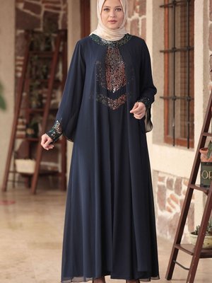 Giyim Narin Sandy Şifon Kumaş Büyük Beden Abiye