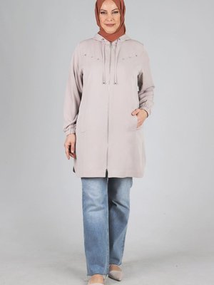 İstiridye Büyük Beden Kapüşonlu Spor Kap İstiridye Büyük Beden Kapüşonlu Spor Kap